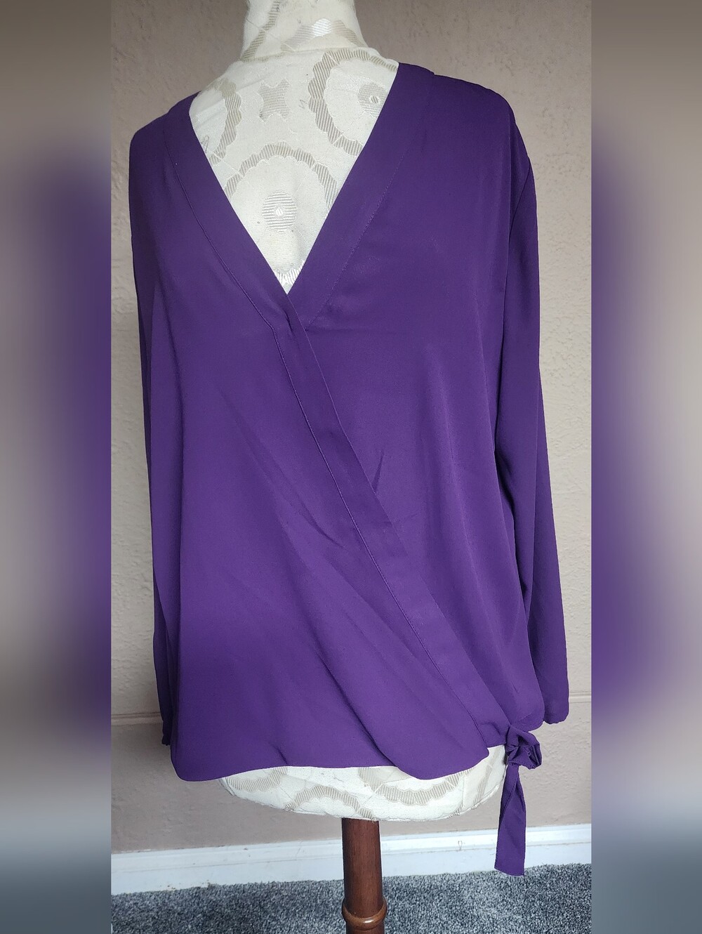 Womens Purple Wrap Blouse XL. NWOT